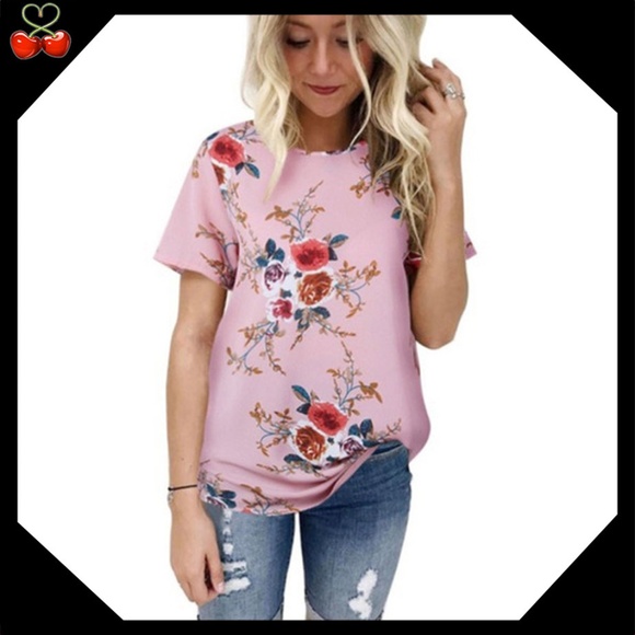 🍒 FLORAL Chiffon Top 👚 - Picture 1 of 9